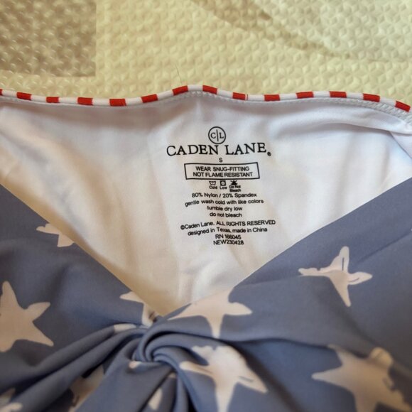 NWT Womens Caden Lane One Piece Swimsuit Patriotic Flag Print - Size S - Picture 4 of 5